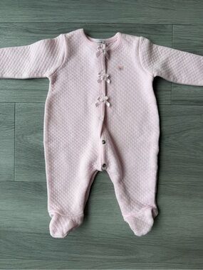 Absorba Pale Pink Quilted Footed One-Piece